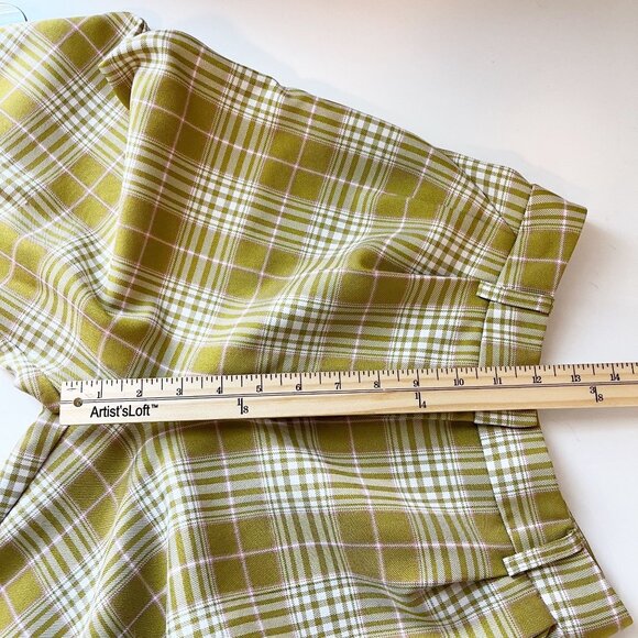 ASOS Bright Funky Plaid Pleat Front Tapered Pants Y2K Business Casual Size 0 - Picture 8 of 8